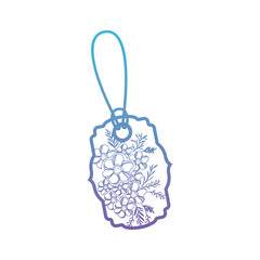 commercial tag hanging with floral decoration vector illustration design