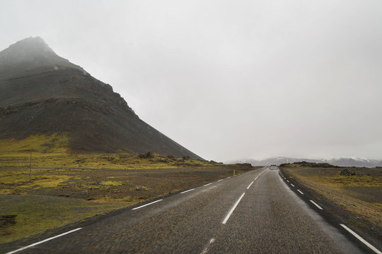 road overlooking the mountains, Iceland