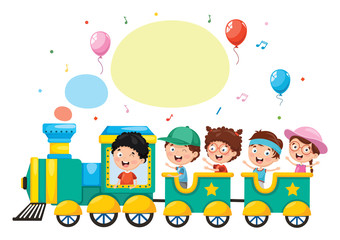 Fototapeta premium Vector Illustration Of Kids Transportation