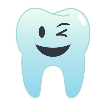 Zahn Emoji - zwinkernd