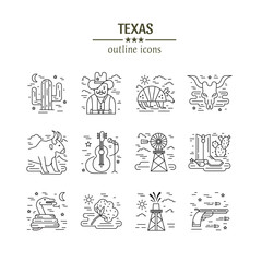 Texas outline icons