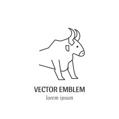 Bull  vector emblem