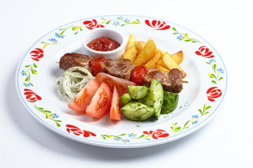 kebab with vegetables