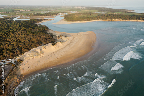 Plage Du Veillon Talmont Saint Hilaire Vue Du Ciel Stock