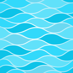 Fototapeta na wymiar Seamless stylized sea waves pattern