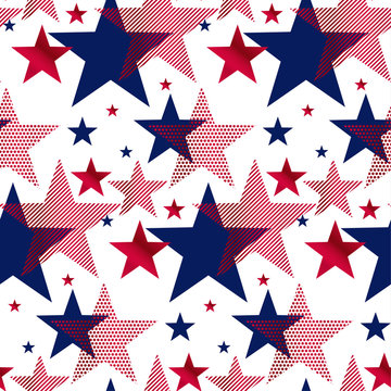 United States national symbol stars seamless pattern.