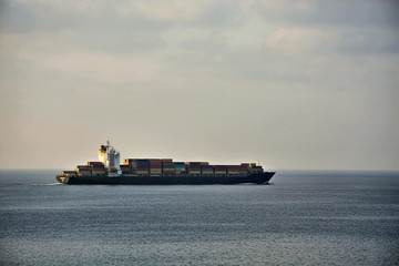 container ship at sea