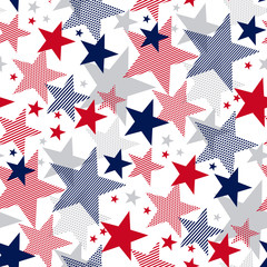 United States national symbol stars seamless pattern.