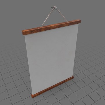 Poster display, with rope hanger