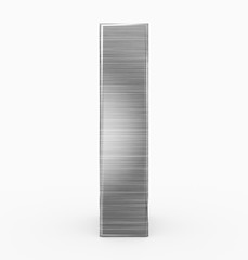 letter I 3d cubic metal isolated on white
