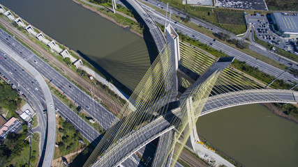Cable-stayed bridge in the world, Sao Paulo Brazil, South America 