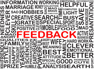 Word of feedback highlighted with red color in word collection - 207434507
