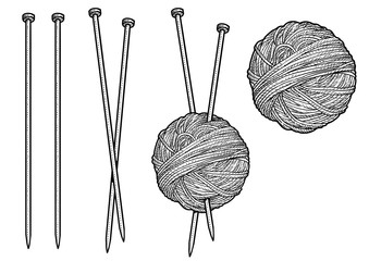 black knitting wool