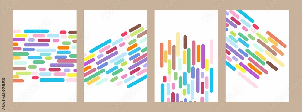 Poster Abstract colorful of geometric line shape pattern. Texture candy background. Vector illustration
