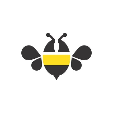 bee logo. honey icon. fly symbol. vector eps 08.