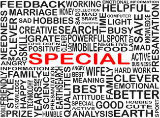 Word of special highlighted with red color in word collection - 207437163