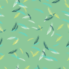 Bird feathers seamless pattern illustration vector