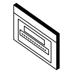 webpage template with password isometric vector illustration design