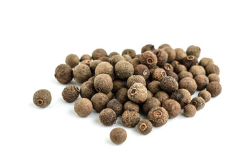 Black pepper isolated on white background.