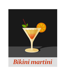 Bikini martini cocktail menu item or any kind of design