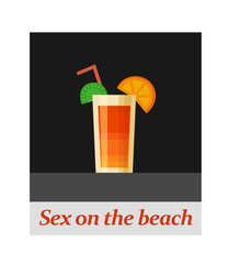 Sex on the beach cocktail menu item or any kind of design