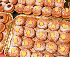 donuts for sale in the pastry shop
