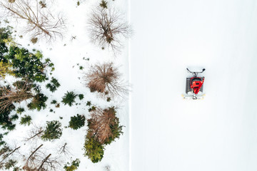 Snow Groomer / aerial view