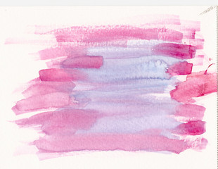hand drawn watercolor pink blue background