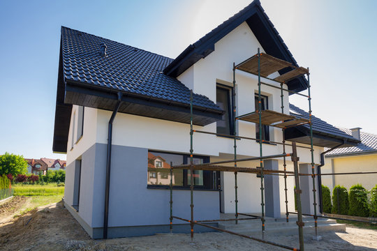 Newly Built House With A Finished Plaster And Paint