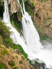 The waterfall of Antalya captured rom the park view.