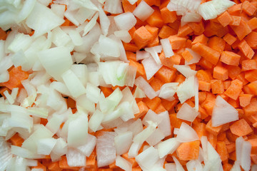 Carrot and onion cutted