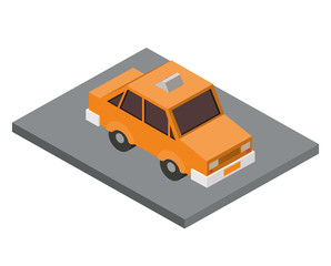 taxi car isometric icon vector illustration design