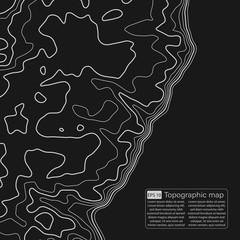Topographic map. Topographical background. Linear graphics. Vector illustration.
