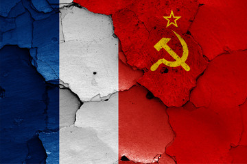 flags of France and Soviet Union