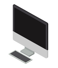 desktop computer isometric icon vector illustration design