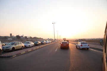  Roads in the desert at sunset,Saudi Arabia Jeddah