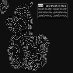 Topographic map. Topographical background. Linear graphics. Vector illustration.