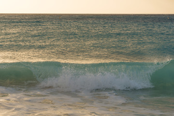 Caribbean sea surface summer wave background.