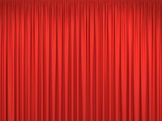 Red stage curtains