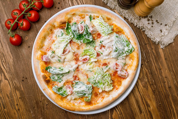 Pizza Caesar on plate