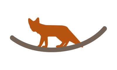 Ein roter Fuchs schnürt
