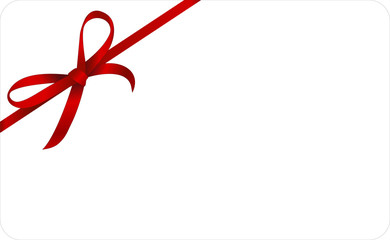Decorative pink bow with diagonaly ribbon on the corner for page decor. Vector bow isolated on white background