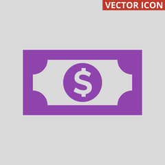 Money icon on grey background.