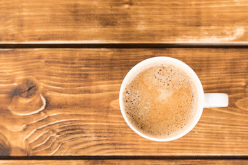 coffee cup on a wooden background