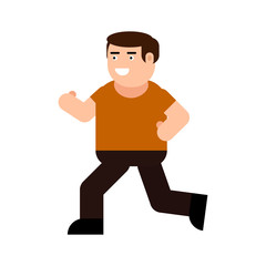 Running young man character icon