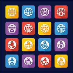 Globe App Icons Flat Design