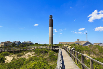 Oak Island Lighthouse is located in Caswell Beach, North Carolina, built in 1958.