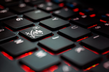 teclado hacker en tecla H