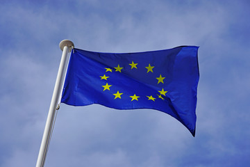 View of a flag of the European Union (EU) 