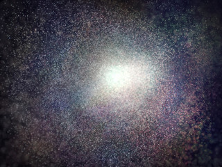 Abstract image of the universe with a giant galaxy in the center.